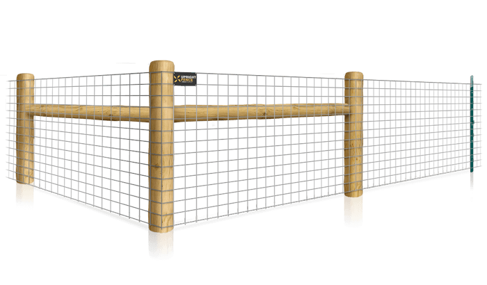 Wire Mesh T-post fence with H-brace for farms in the Westland Michigan area.