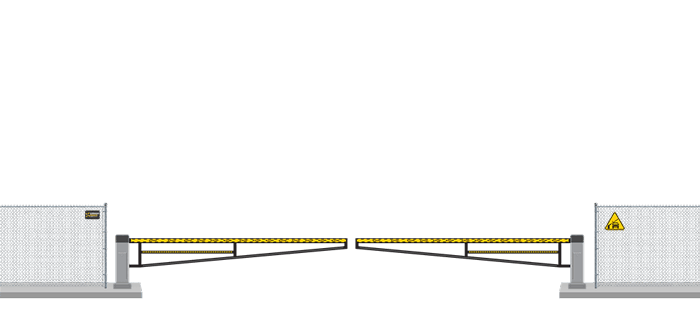 Automated Barrier Lift gate in closed position