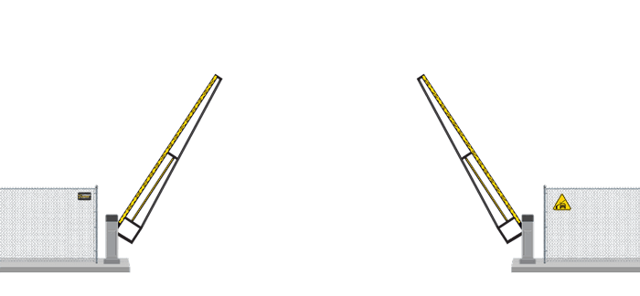 Automated Barrier Lift gate in open position