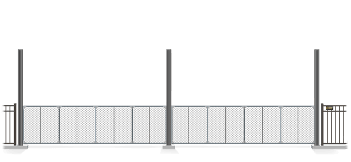 Automated chain link Vertical Lift gate in closed position