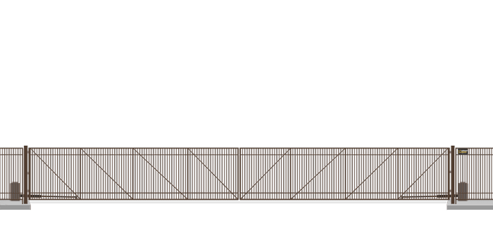 Automated Metal swing gate in closed position