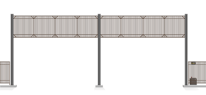 Automated Metal Vertical Lift gate  in open position