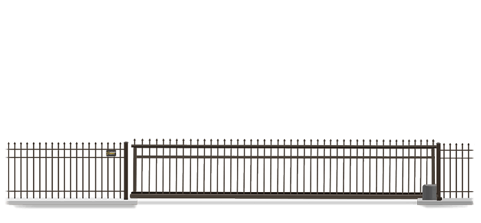 Automated Metal Vertical Pivot gate  in closed position