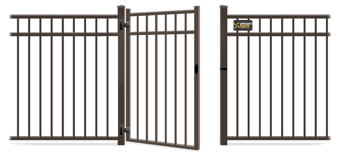 Metal gate in open position