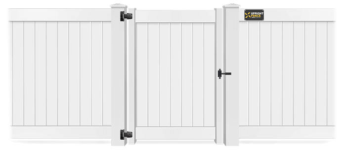 Vinyl gate in closed position