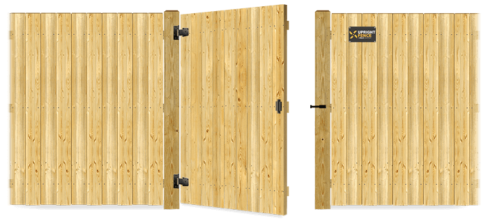 Wood gate in open position