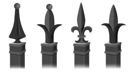 Aluminum fence finials in Westland Michigan